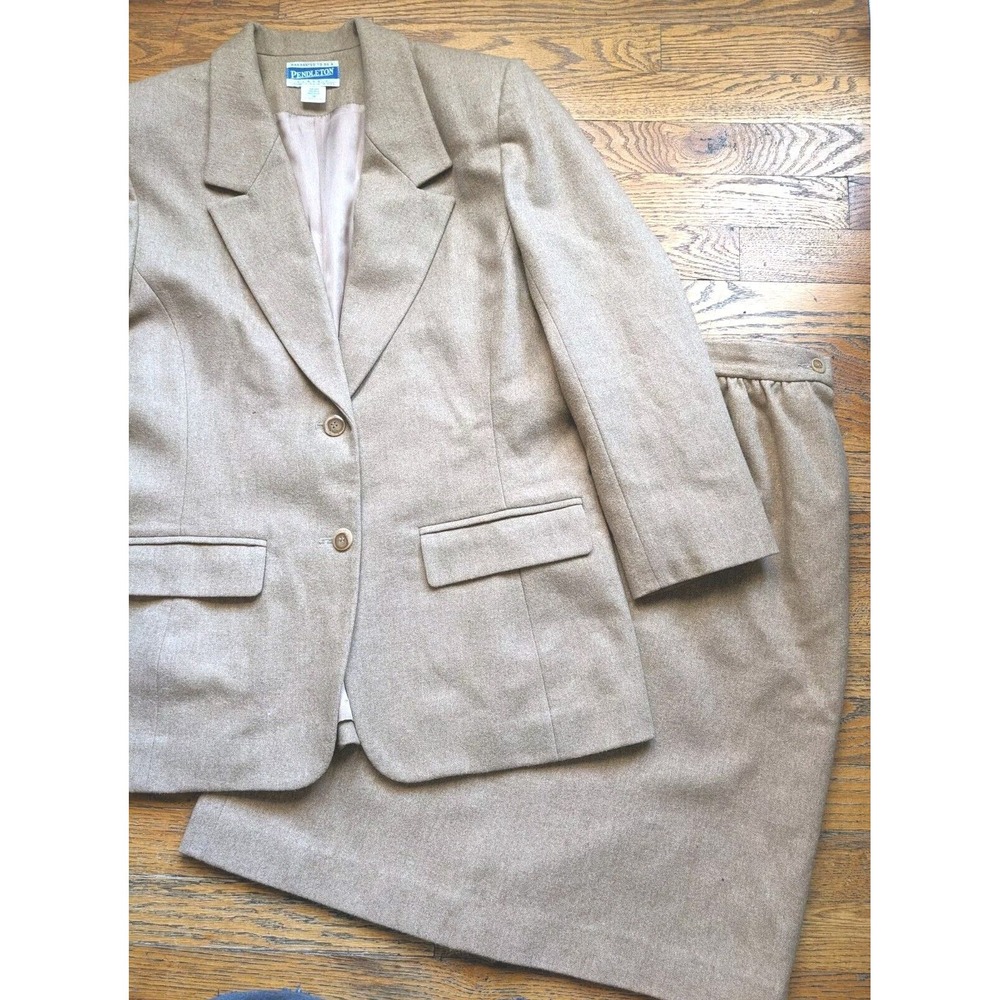 Vintage Pendleton 1950's Suit Blazer Skirt Suit Wool Set Womens‎ 10 VTG * Flaws*